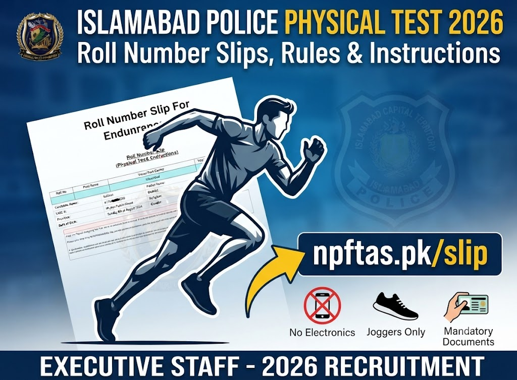 Islamabad Police Physical and Endurance Test 2026 Roll Number Slip Portal