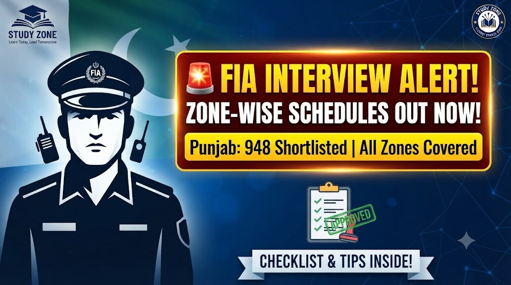 FIA Zone-Wise Shortlisted Candidates