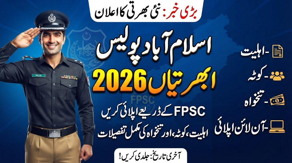 Islamabad Police Inspector Jobs 2026: Eligibility, Quota, Salary and Application Process via FPSC
