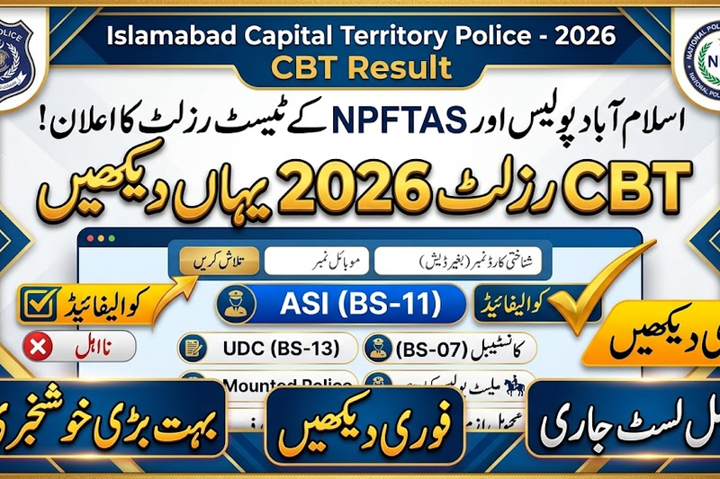 Islamabad Capital Territory Police CBT Result 2026 Announced at NPFTAS Portal