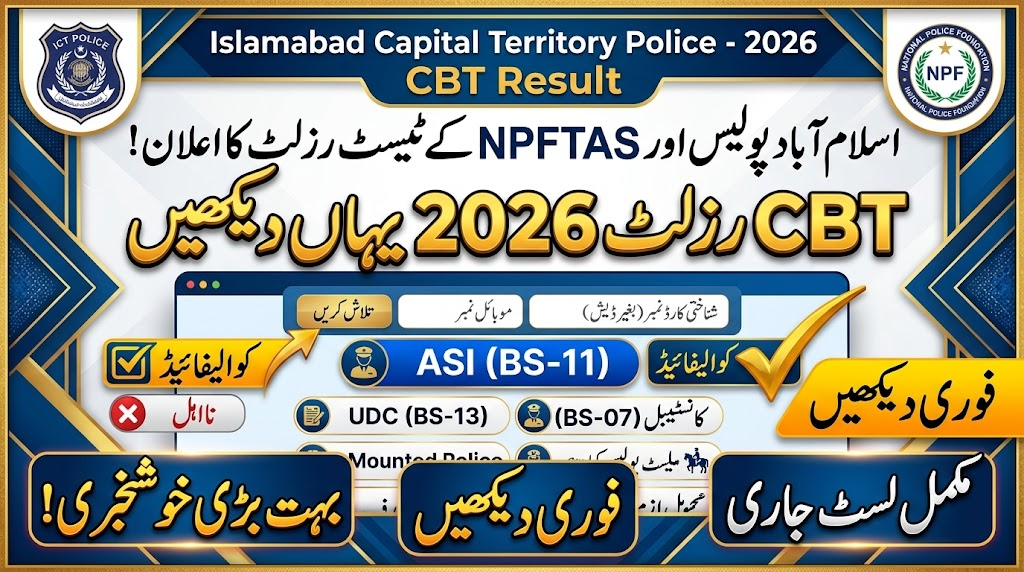 Islamabad Capital Territory Police CBT Result 2026